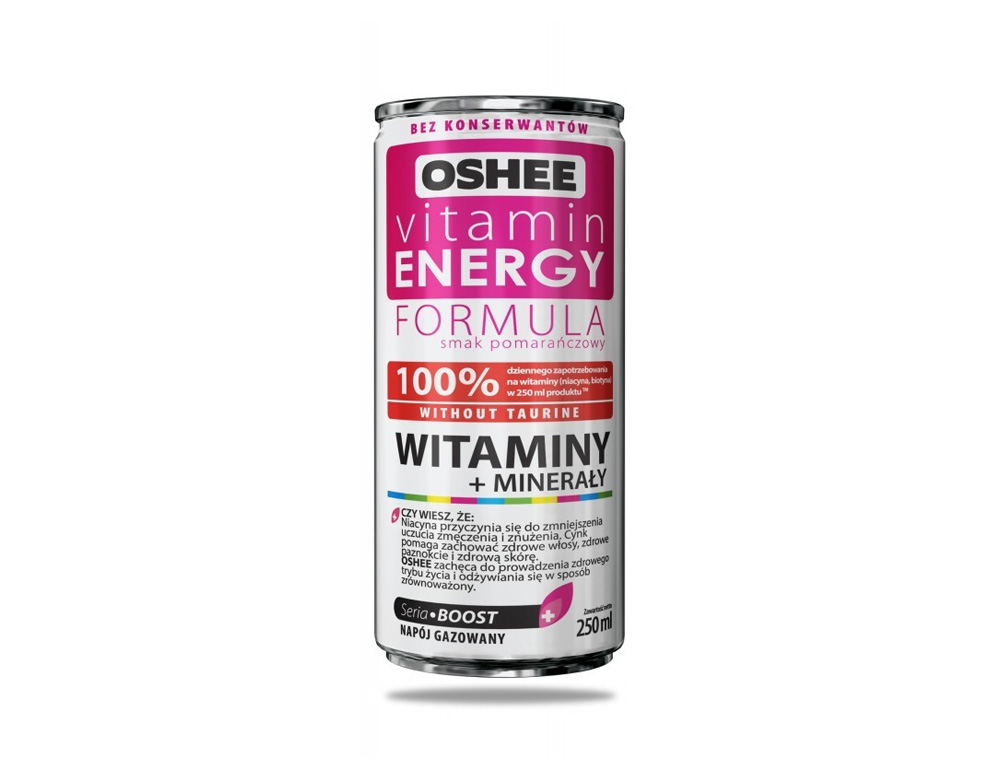 Oshee Vitamin Energy Formula - smak pomarańczowy 0,25 l