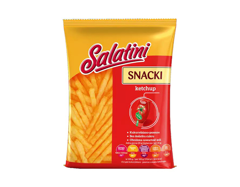 Snaxy Salatini 30g smak ketchup 25g (karton 16 szt.)